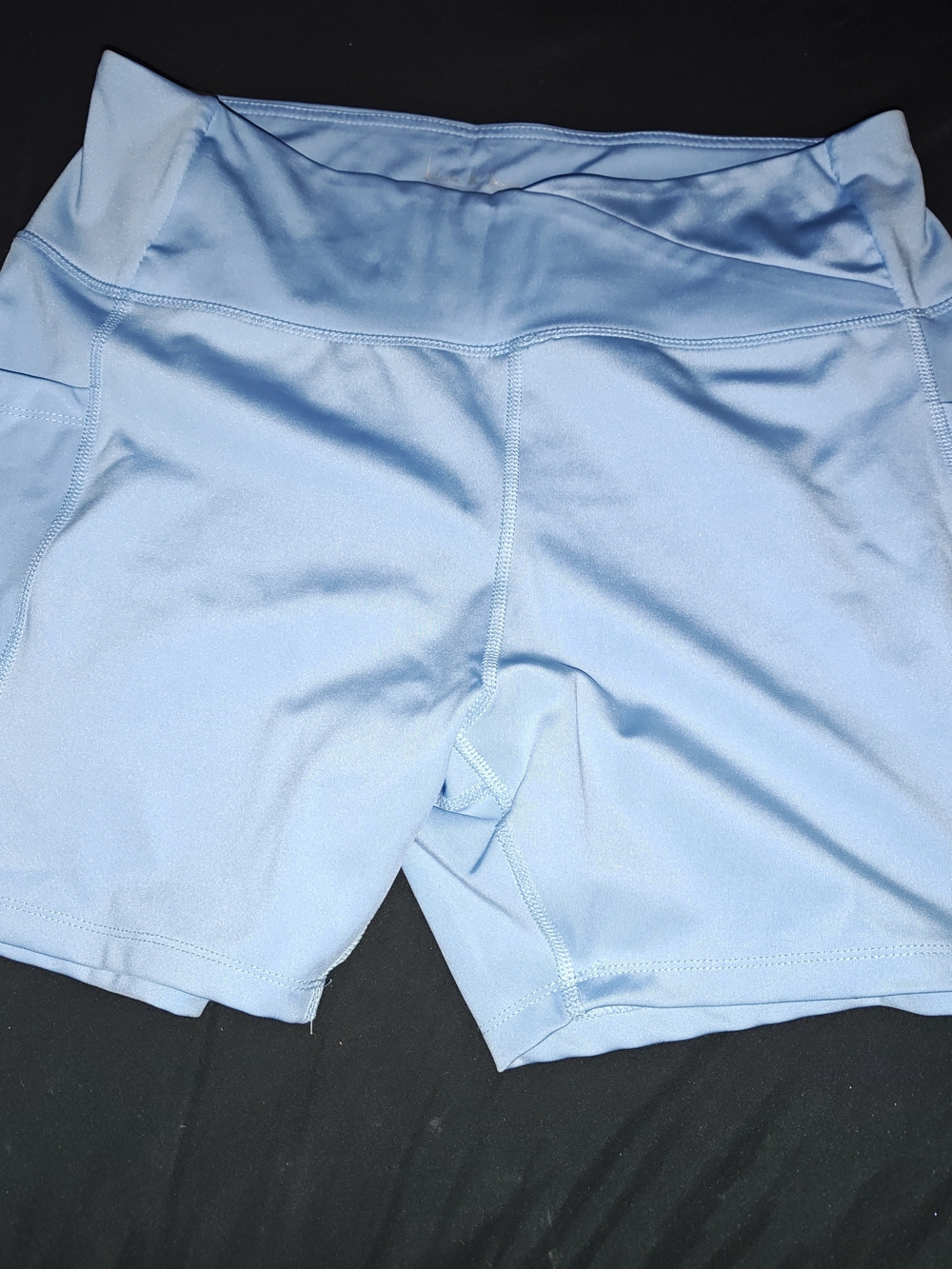 Nicole Miller Sport Pale Blue High-Rise Bike Shorts XL